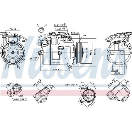 Compressore. aria condizionata Compressore aria condizionata BMW 3 E90 3 E91 3 E92 5 E60 5 E61 5 GRAN TURISMO F07 7 E65 E66 E67 2.0- BMW 3 - V (E90), Berlina, 02.2004 - 02.2012 Nissens 89116