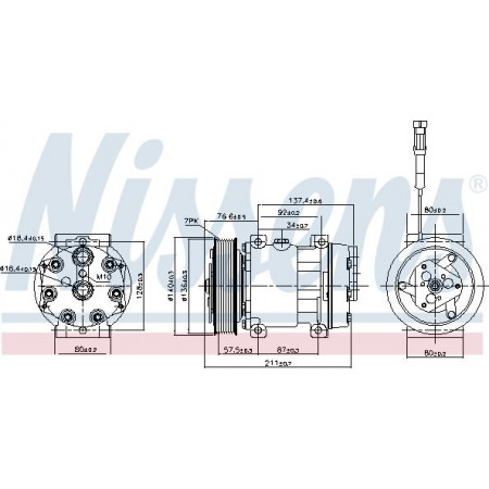 Compresor. Aire acondicionado Compresor de aire acondicionado DAF CF 85 XF 105 01,01- DAF CF 85 (AE85XF), 01,2001 - 05,2013 Nissens 89137