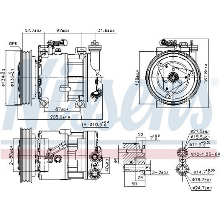 Compressor. airconditioning Airco compressor ALFA ROMEO 145 146 147 156 166 GT GTV SPIDER FIAT BARCHETTA BRAVA BRAVO ALFA ROMEO 146 (930_), Hatchback, 12.1994 - 10.2001 Nissens 89120