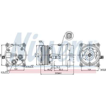 Compressor. ar condicionado Compressor de ar condicionado CITROEN XANTIA PEUGEOT 406 2.0D-2.1D 06.95-10.04 CITROEN C5 I Estate (DE_), Turismo, 06.2001 - 09.2004 Nissens 89122