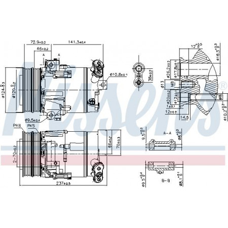 Compressor. ar condicionado Compressor de ar condicionado ALFA ROMEO 159 BRERA SPIDER 2.4D 09.05-12.12 ALFA ROMEO BRERA (939_), Hatchback, 01.2006 - 05.2011 Nissens 89393