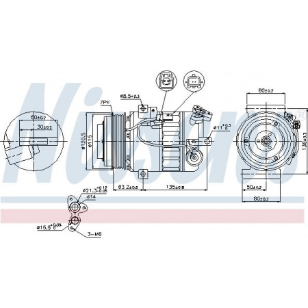 Compressor. airconditioning Aircocompressor NISSAN X-TRAIL X-TRAIL II RENAULT LAGUNA LAGUNA III 2.0D-3.0D 06.07-12. RENAULT LAGUNA III Grandtour (KT0/1), Touring, 10.2007 - 12.2015 Nissens 89392