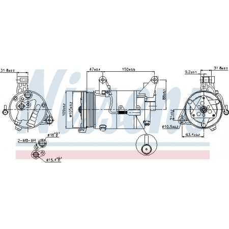 Compressor. airconditioning Aircocompressor past erop. MINI R50 R53 R52 1.6 06.01-07.08 MINI Cooper I (R50, R53), Hatchback, 06.2001 - 09.2006 Nissens 89340
