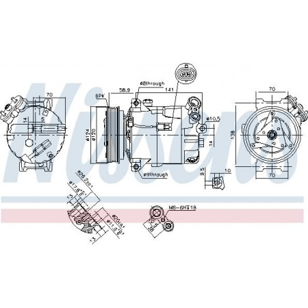 Compressor. Aircocompressor CADILLAC BLS FIAT CROMA OPEL SIGNUM VECTRA C VECTRA C GTS SAAB 9-3 1.9D OPEL VECTRA C (Z02), Sedan, 04.2002 - 01.2009 Nissens 89343