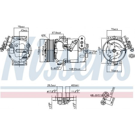 Compressor. ar condicionado Compressor de ar condicionado OPEL ASTRA H ASTRA H GTC ASTRA H-KOMBI 1.3D 04.05-10.10 VAUXHALL ASTRAVAN Mk V (A04), Estate Van, 03.2005 - Nissens 89356