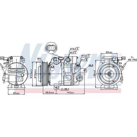 Compressore. Compressore aria condizionata HYUNDAI IX35 KIA SPORTAGE III 2.0D 08.09- KIA SPORTAGE (SL), Crossover, 09.2009 - Nissens 89304