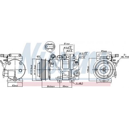 Compresor. climatizare Air-conditioning compressor fits. HYUNDAI IX35 KIA SPORTAGE III 2.0 08.09- HYUNDAI ix35 (LM, EL, ELH), Crossover, 08.2009 - Nissens 89305