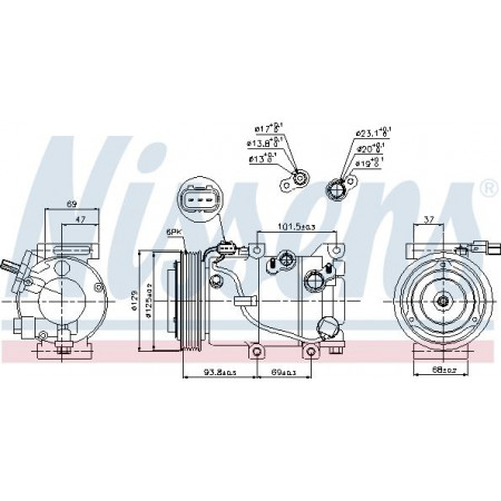 Compressore. aria condizionata Compressore aria condizionata HYUNDAI IX35 KIA SPORTAGE III 1.6 11.10- HYUNDAI ix35 (LM, EL, ELH), Crossover, 08.2009 - Nissens 89306