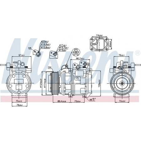 Compressor. ar condicionado Compressor de ar condicionado KIA SORENTO I 2.5D 08.02-12.11 KIA SORENTO I (JC), Crossover, 08.2002 - Nissens 89301