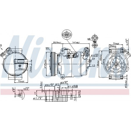 Compressor. ar condicionado Compressor de ar condicionado CADILLAC BLS OPEL ASTRA G SIGNUM VECTRA B VECTRA C ZAFIRA A SAAB 9-3 9- VAUXHALL ZAFIRA Mk I (T98), Dubita, 11.1998 - 08.2005 Nissens 89308