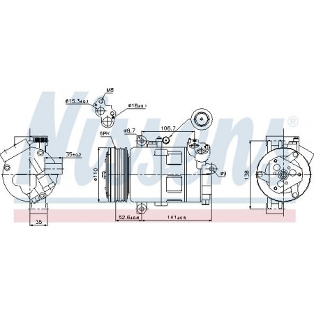 Compressor, ar condicionado BMW 3 Touring IV (E46), Touring, 06.1999 - 07.2005 Nissens 89307