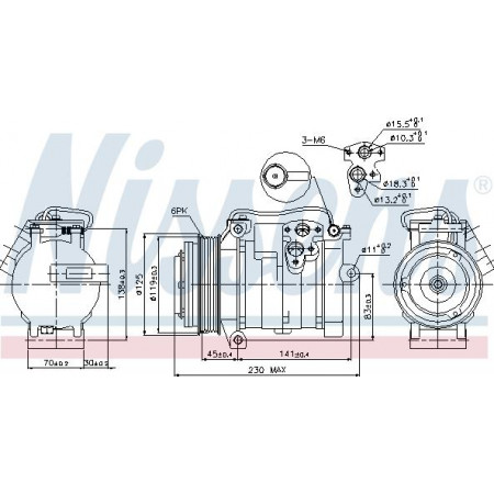 Compresor. aire acondicionado Compresor de aire acondicionado JEEP GRAND CHEROKEE II 2.7D-4.0 04.99-09.05 JEEP GRAND CHEROKEE II (WJ, WG), Crossover, 09.1998 - 09.2005 Nissens 89315