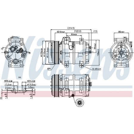Compresseur. climatisation Compresseur de climatisation VOLVO C70 I S70 V70 I V70 II XC70 I 2.0-2.5D 12.95-10.05 VOLVO V70 I (875, 876), Tourisme, 12.1995 - 12.2000 Nissens 89317