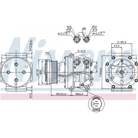 Compressore. aria condizionata Compressore aria condizionata LAND ROVER RANGE ROVER II 3.9-4.0-4.6 07.94-03.02 LAND ROVER RANGE ROVER II (P38A), Crossover, 07.1994 - 03.2002 Nissens 89331