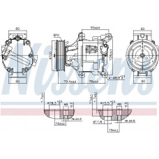 Compresor. aire acondicionado Compresor de aire acondicionado FIAT 500 500 C BARCHETTA DOBLO-MINIVAN IDEA PALIO PANDA PANDA-HATCHBACK FIAT PANDA II (169_), Hatchback, 09.2003 - Nissens 89324