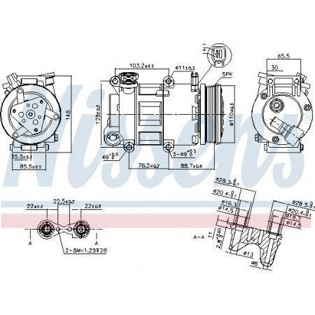 Kompressor. Klimaanlage Klimakompressor VOLVO C30 S40 II V50 FORD C-MAX FOCUS C-MAX FOCUS II 1.4-2.0LPG 10.03-1 FORD C-MAX (DM2), Dubita, 02.2007 - 09.2010 Nissens 89327
