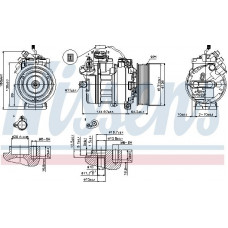 Compresseur. Compresseur de climatisation MERCEDES-BENZ TRAVEGO (O 580), Autobus/Autocar, 10.1999 - Nissens 89371