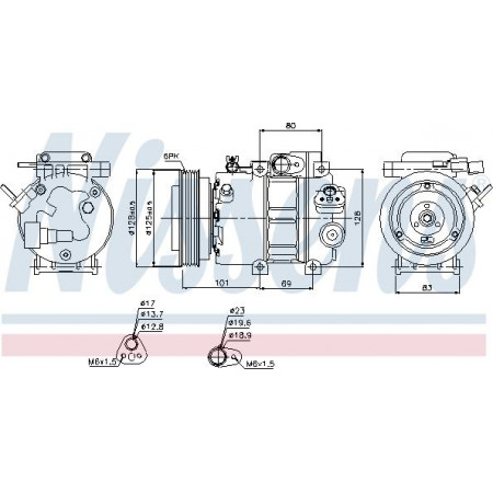 Compresseur. climatisation Compresseur de climatisation HYUNDAI IX55 SANTA FE II SONATA V KIA MAGENTIS II OPIRUS 2.0-3.8 01.05- KIA MAGENTIS (MG), Berline, 10.2005 - Nissens 89298