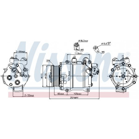 Compressor. ar condicionado Compressor de ar condicionado HONDA CR-V III CR-V IV 2.4 06.06- HONDA CR-V III (RE_), Crossover, 06.2006 - Nissens 89245