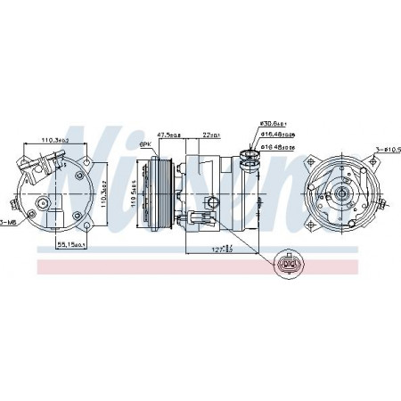 Compressor, ar condicionado DAEWOO NUBIRA (J100), Wagon, 04.1997 - Nissens 89257