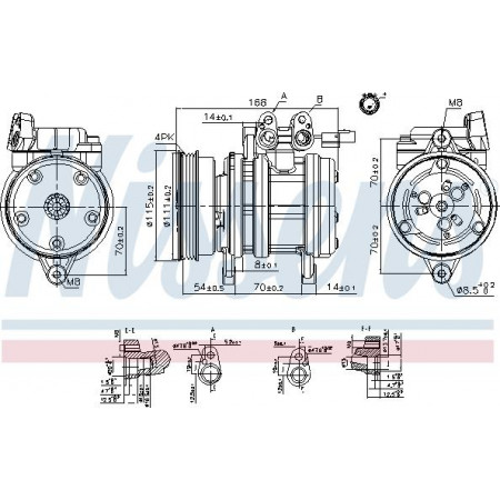 Compressor. airconditioning Airco compressor HYUNDAI GETZ KIA PICANTO I 1.0-1.1 09.02-04.11 HYUNDAI GETZ (TB), Hatchback, 06.2001 - 01.2011 Nissens 89263