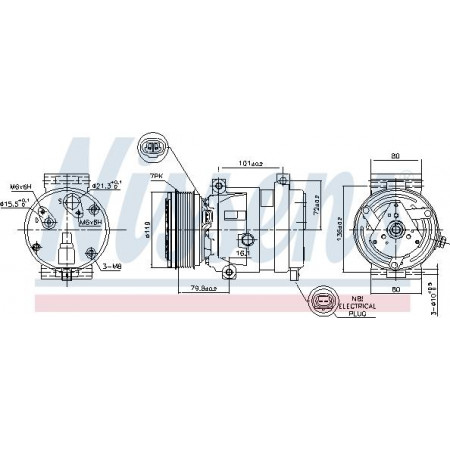Compressor. airconditioning Aircocompressor RENAULT GRAND SCENIC II LAGUNA II MEGANE II SCENIC II VEL SATIS 1.9D-2. RENAULT MEGANE II (EM0/1_), Cabriolet, 09.2003 - 03.2010 Nissens 89267