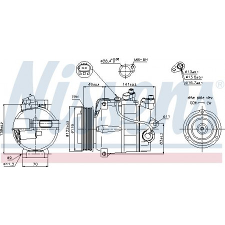 Compressor. Aircocompressor MERCEDES C W204 C T-MODEL S204 E W212 1.6-1.8-1.8CNG 01.07-12.15 MERCEDES-BENZ C-KLASSE T-Model (S204), Touring, 08.2007 - 08.2014 Nissens 89200