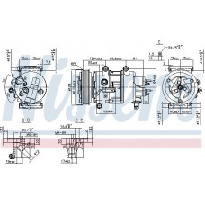 Compressor. air conditioning Air-conditioning compressor CITROEN BERLINGO BERLINGO MULTISPACE BERLINGO-MINIVAN C3 II C3 PICASSO PEUGEOT 308 SW I (4E_), Estate Van, 01.2008 - 12.2012 Nissens 89201