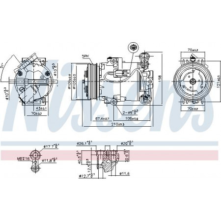 Compresseur. climatisation Compresseur de climatisation OPEL ASTRA H ASTRA H CLASSIC ASTRA H GTC 1.4 03.04- OPEL ASTRA H (A04), Berline, 01.2004 - 05.2014 Nissens 89215
