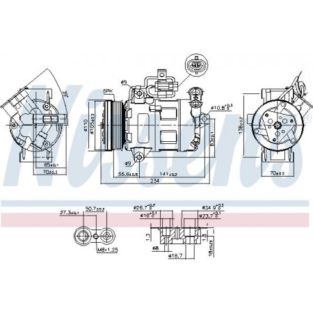 Compressor. ar condicionado Compressor de ar condicionado OPEL ASTRA G ASTRA G CLASSIC ASTRA H ASTRA H CLASSIC ASTRA H GTC ASTRA OPEL ASTRA H (L70), Estate Van, 02.2004 - 12.2013 Nissens 89216