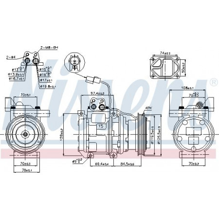 Compressor. airconditioning Airco compressor HYUNDAI COUPE II ELANTRA III TUCSON 1.6-2.7 06.00-11.10 HYUNDAI TUCSON (JM), Crossover, 06.2004 - Nissens 89289