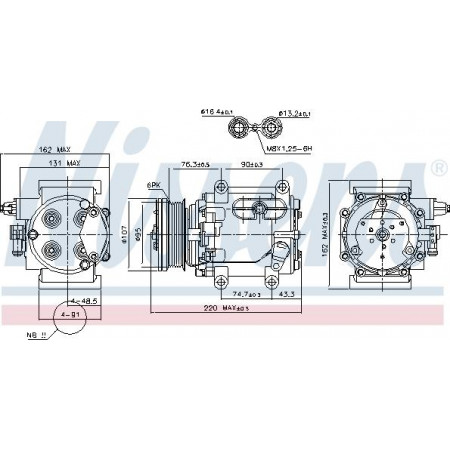 Compressor. Aircocompressor JAGUAR S-TYPE II 4.0-4.2 01.99-10.07 JAGUAR S-TYPE (X200), Sedan, 10.1998 - 12.2008 Nissens 89239