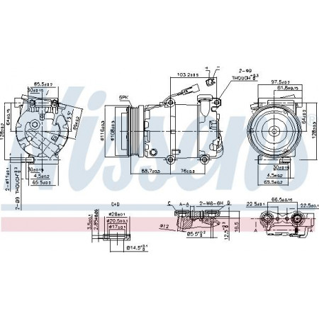 Compressor. air conditioning Air-conditioning compressor VOLVO C30 S40 II V50 FORD C-MAX FOCUS C-MAX FOCUS II 1.6-2.0LPG 03.04-1 FORD FOCUS II (DB3), Convertible, 10.2006 - 09.2010 Nissens 89234