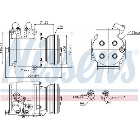 Compresor. aire acondicionado Compresor de aire acondicionado HONDA CIVIC V CIVIC VI CR-V I 1.3-2.0 10.91-02.02 HONDA CIVIC V (EJ), Compartimento, 08.1993 - 03.1996 Nissens 89226