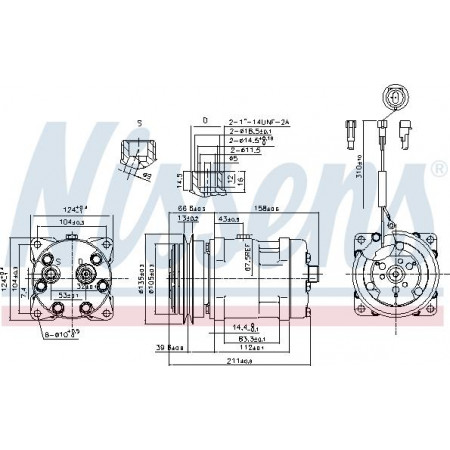 Compresor. aire acondicionado Compresor de aire acondicionado IVECO EUROCARGO I-III EUROSTAR EUROTECH MH EUROTECH MP EUROTECH MT EURO IVECO EUROTECH MT, 01.1992 - 08.1998 Nissens 89220