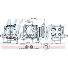Compressor. air conditioning Air-conditioning compressor FORD MONDEO III TRANSIT 1.8-2.3LPG 10.00-08.14 FORD TRANSIT (FM_, FN_, FF_), Support frame, 04.2006 - 12.2014 Nissens 89228