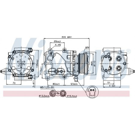 Kompressor. Klimaanlage Klimakompressor FORD MONDEO III TRANSIT 1.8-2.3LPG 10.00-08.14 FORD TRANSIT (FM_, FN_, FF_), Tragrahmen, 04.2006 - 12.2014 Nissens 89228