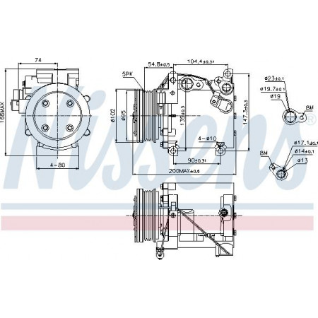 Compressore. aria condizionata Compressore aria condizionata MITSUBISHI COLT V GALANT VIII LANCER VI LANCER VII 1.3-2.5 12.95-10.08 MITSUBISHI GALANT VI (EA_), Berlina, 09.1996 - 10.2004 Nissens 89227