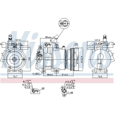 Compressor. Aircocompressor KIA RIO II 1.4-1.6 03.05-12.11 KIA RIO II (JB), Hatchback, 03.2005 - Nissens 89279
