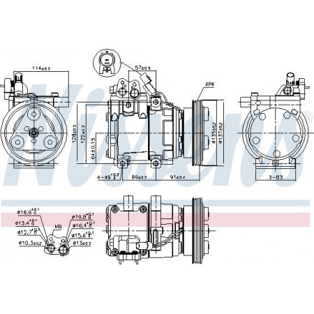 Compressor. ar condicionado Compressor de ar condicionado HYUNDAI GETZ 1.4-1.6 09.02-12.10 HYUNDAI GETZ (TB), Hatchback, 06.2001 - 01.2011 Nissens 89274