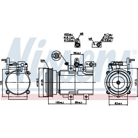 Compresseur. climatisation Compresseur de climatisation HYUNDAI HIGHWAY SANTA FE I TRAJET TRAJET-MINIVAN XG KIA SORENTO I 2.0-2 HYUNDAI XG, Berline, 09.2000 - 12.2005 Nissens 89276