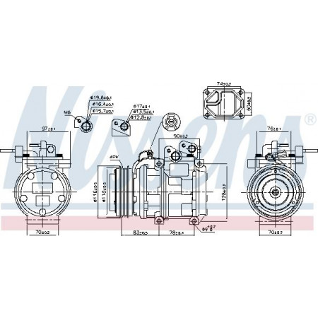 Compressor. ar condicionado Compressor de ar condicionado KIA SORENTO I 3.3-3.5 08.02-12.11 KIA SORENTO I (JC), Crossover, 08.2002 - Nissens 89271