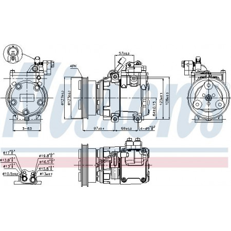 Compressor. ar condicionado Compressor de ar condicionado HYUNDAI ACCENT II 1.3-1.5 01.00-11.05 HYUNDAI ACCENT II (LC), Sedan, 09.1999 - 11.2017 Nissens 89277