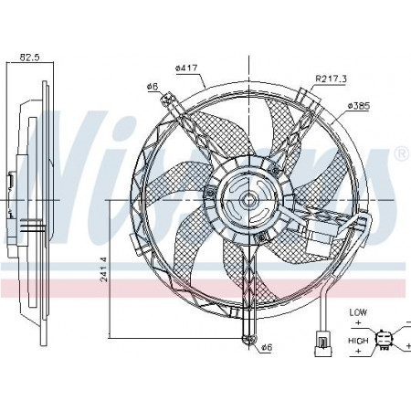 Ventilator. radiator Ventilator radiator MINI R56 R57 R58 R59 CLUBMAN R55 CLUBVAN R55 COUNTRYMAN R60 PACEMAN R61 MINI MINI PACEMAN (R61), Compartiment, 03.2012 - 10.2016 Nissens 85945