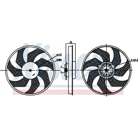 Fan. radiateur Radiateur NISSAN PRIMASTAR OPEL VIVARO A RENAULT TRAFIC II 1.9D-2.5D 02.01- VAUXHALL VIVARO A (X83), Draagframe, 04.2003 - 07.2014 Nissens 85956
