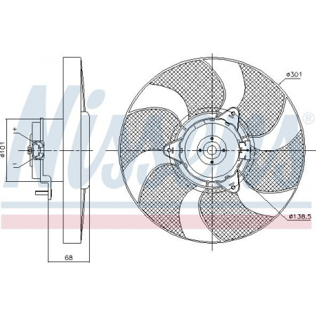 Fan. radiateur Radiateurventilator SKODA FELICIA I FELICIA II VW CADDY II 1.6-1.9D 08.95-04.02 SKODA FELICIA I (6U1), Hatchback, 10.1994 - 03.1998 Nissens 85900