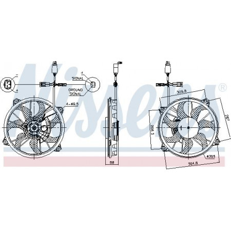 Admirador. Radiador El ventilador del radiador encaja. CITROEN C5 II C5 III C5-KOMBI PEUGEOT 407 1.6D-3.0 03.04-Nissens 85902