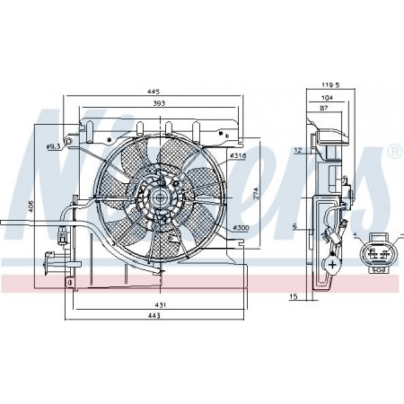 Ventilateur. radiateur Ventilateur de radiateur avec carter CITROEN C1 C1 II PEUGEOT 107 108 TOYOTA AYGO 1.0-1.2 06.05- CITROEN C1 II (PA_, PS_), Berline, 04.2014 - Nissens 85939