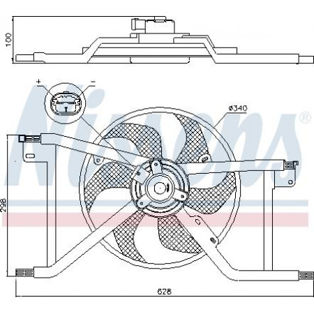 Ventilator. radiator Ventilator radiator cu carcasa RENAULT TWINGO III SMART FORFOUR FORTWO 0.9-1.0 07.14- SMART FORTWO (453), Compartiment, 07.2014 - Nissens 85927