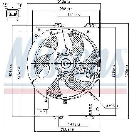 Ventilateur. radiateur Ventilateur de radiateur avec boîtier MG MG ZR MG ZS ROVER 200 200 II 25 I 400 II 45 I 1.1-2.5 10.9 ROVER 45 (RT), Berline, 02.2000 - 05.2005 Nissens 85444